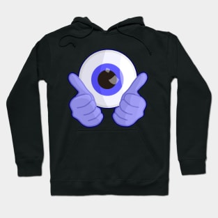 Thumbs up for eyes Blue Hoodie